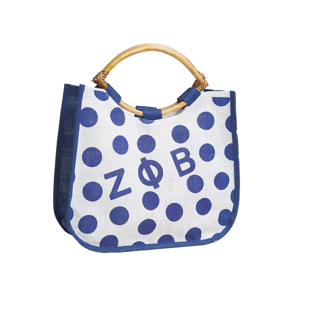 Zeta Polka Dot Jute Bag