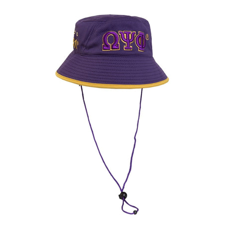 Omega Psi Phi 1911 Greek Floppy bucket fisherman hat purple with gold trim