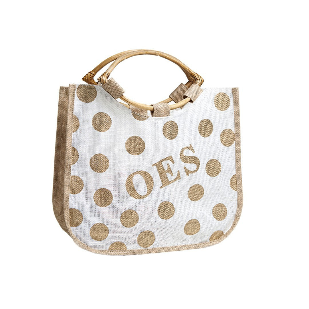 OES Polka Dot Jute Bag